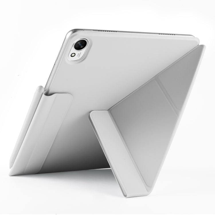 For Huawei MatePad Air 12 2024 Fixed Buckle Magnetic Deformation Leather Tablet Case(Grey)