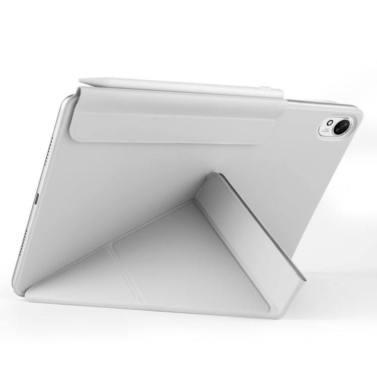 For Huawei MatePad Air 12 2024 Fixed Buckle Magnetic Deformation Leather Tablet Case(Grey)