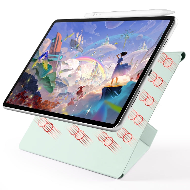 For Huawei MatePad Air 12 2024 Fixed Buckle Magnetic Deformation Leather Tablet Case(Baby Green)