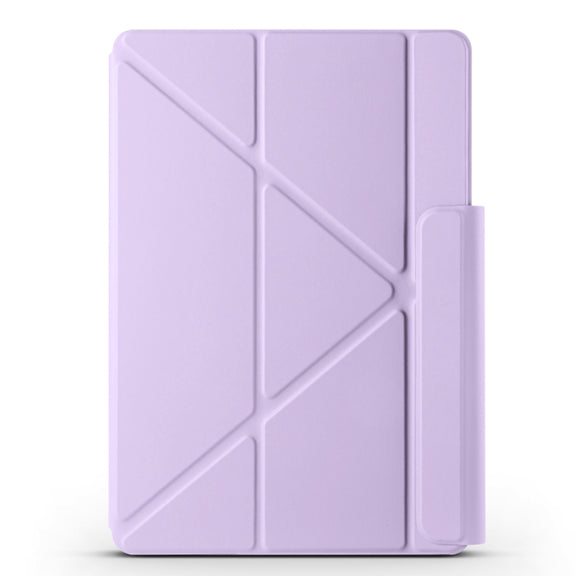 For Huawei MatePad Air 12 2024 Fixed Buckle Magnetic Deformation Leather Tablet Case(Purple)
