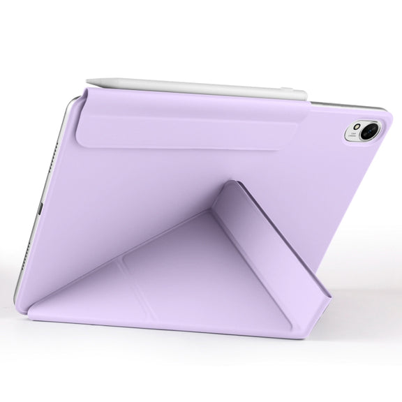 For Huawei MatePad Air 12 2024 Fixed Buckle Magnetic Deformation Leather Tablet Case(Purple)