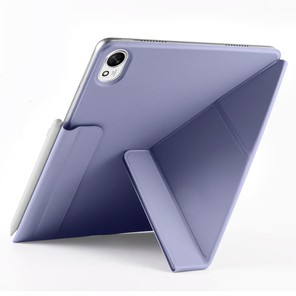 For Huawei MatePad Air 12 2024 Fixed Buckle Magnetic Deformation Leather Tablet Case(Lavender Purple)