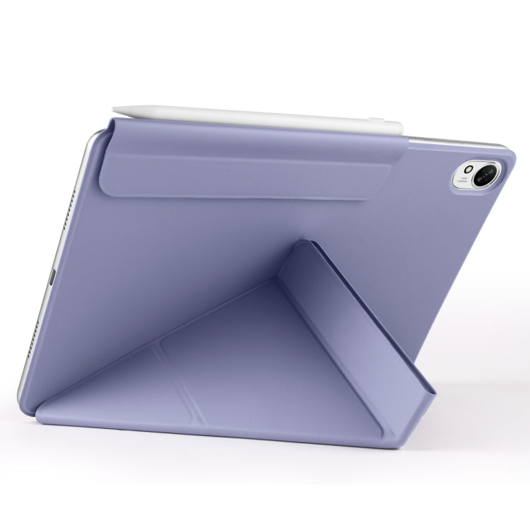 For Huawei MatePad Air 12 2024 Fixed Buckle Magnetic Deformation Leather Tablet Case(Lavender Purple)