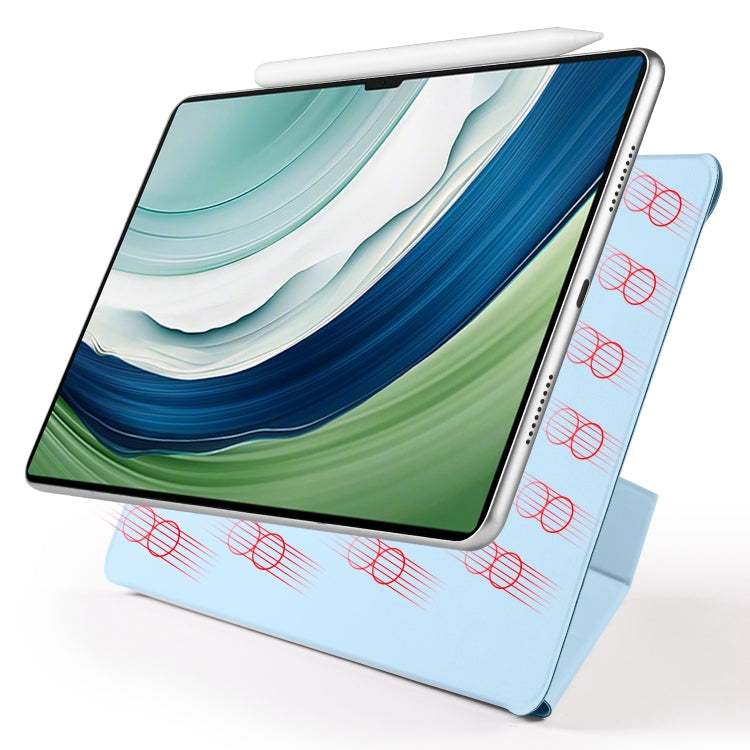 For Huawei MatePad Pro 12.2 2024 Fixed Buckle Magnetic Deformation Leather Tablet Case(Ice Blue)
