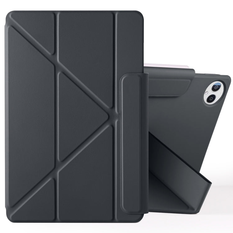 For Huawei MatePad Pro 12.2 2024 Fixed Buckle Magnetic Deformation Leather Tablet Case(Black)