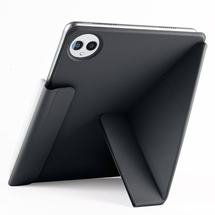 For Huawei MatePad Pro 12.2 2024 Fixed Buckle Magnetic Deformation Leather Tablet Case(Black)