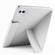 For Huawei MatePad Pro 12.2 2024 Fixed Buckle Magnetic Deformation Leather Tablet Case(Grey)