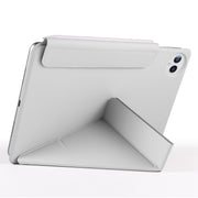For Huawei MatePad Pro 12.2 2024 Fixed Buckle Magnetic Deformation Leather Tablet Case(Grey)