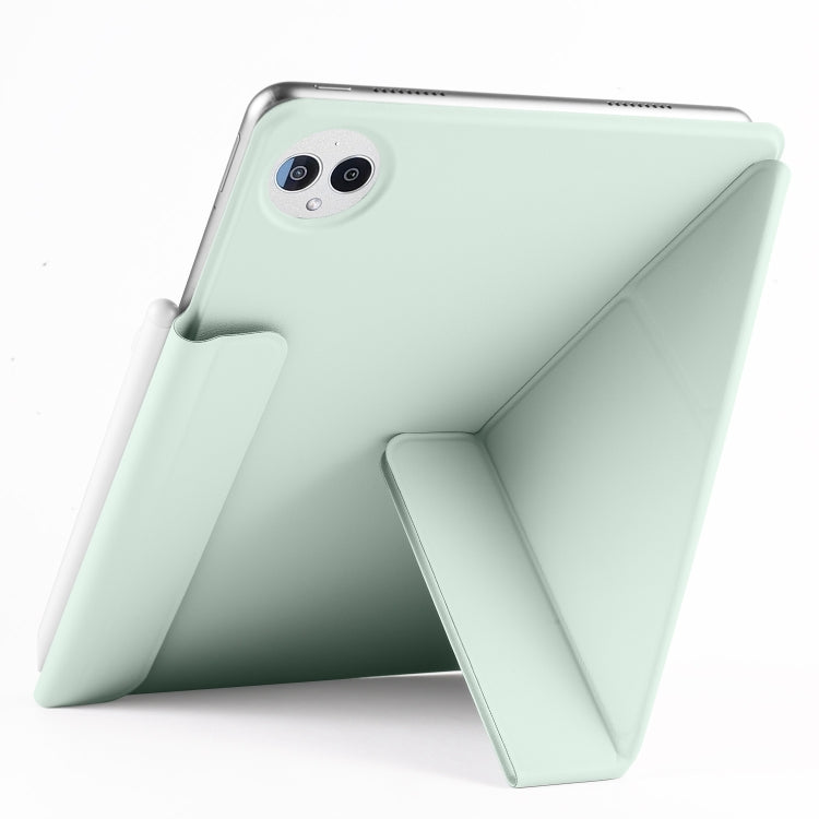 For Huawei MatePad Pro 12.2 2024 Fixed Buckle Magnetic Deformation Leather Tablet Case(Baby Green)