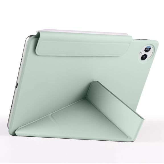 For Huawei MatePad Pro 12.2 2024 Fixed Buckle Magnetic Deformation Leather Tablet Case(Baby Green)