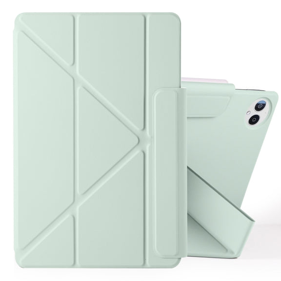 For Huawei MatePad Pro 12.2 2024 Fixed Buckle Magnetic Deformation Leather Tablet Case(Baby Green)