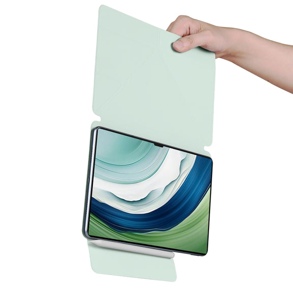 For Huawei MatePad Pro 12.2 2024 Fixed Buckle Magnetic Deformation Leather Tablet Case(Baby Green)
