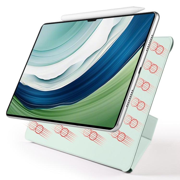 For Huawei MatePad Pro 12.2 2024 Fixed Buckle Magnetic Deformation Leather Tablet Case(Baby Green)