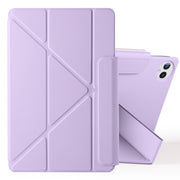 For Huawei MatePad Pro 12.2 2024 Fixed Buckle Magnetic Deformation Leather Tablet Case(Purple)
