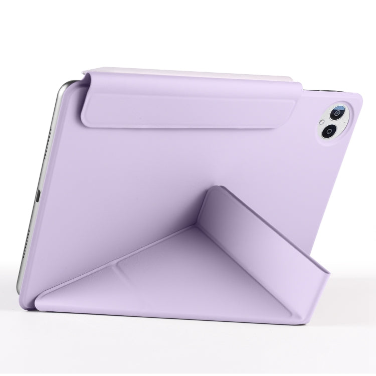 For Huawei MatePad Pro 12.2 2024 Fixed Buckle Magnetic Deformation Leather Tablet Case(Purple)