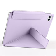 For Huawei MatePad Pro 12.2 2024 Fixed Buckle Magnetic Deformation Leather Tablet Case(Purple)