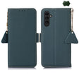 For Samsung Galaxy S24 FE 5G Side-Magnetic TJ Genuine Leather RFID Phone Case(Green) - Galaxy S24 FE 5G Cases by PMC Jewellery | Online Shopping South Africa | PMC Jewellery | Buy Now Pay Later Mobicred