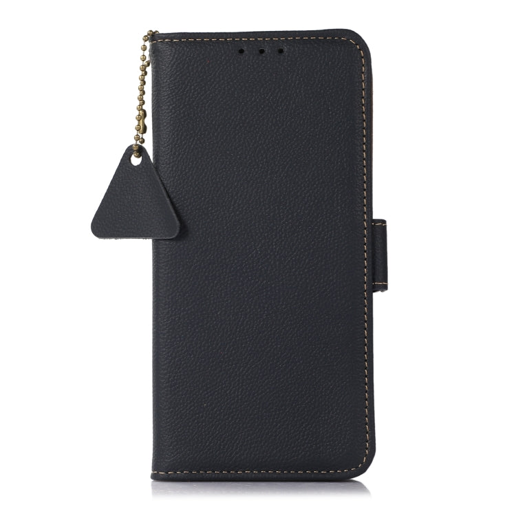 For Samsung Galaxy S25 Ultra 5G Side-Magnetic TJ Genuine Leather RFID Phone Case(Blue)
