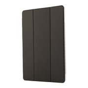 For Samsung Galaxy Tab S9 / S9 FE Carbon Fiber Clear Acrylic 3-Fold Leather Tablet Case(Grey)