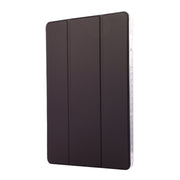 For Samsung Galaxy Tab S9 / S9 FE Carbon Fiber Clear Acrylic 3-Fold Leather Tablet Case(Purple)
