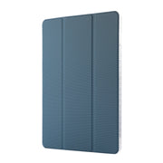 For Samsung Galaxy Tab S9 / S9 FE Carbon Fiber Clear Acrylic 3-Fold Leather Tablet Case(Blue)
