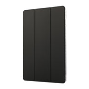 For Samsung Galaxy Tab S9 / S9 FE Carbon Fiber Clear Acrylic 3-Fold Leather Tablet Case(Black)