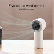 N603 HD Digital Display Handheld Turbine Fan(White)