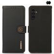 For Samsung Galaxy S24 FE 5G KHAZNEH Custer Genuine Leather RFID Phone Case(Black) - Galaxy S23 FE 5G Cases by PMC Jewellery | Online Shopping South Africa | PMC Jewellery | Buy Now Pay Later Mobicred
