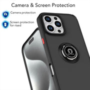 For iPhone 16 Pro Max Q Shadow 1 Series TPU + PC Phone Case with Ring(Black+Red)