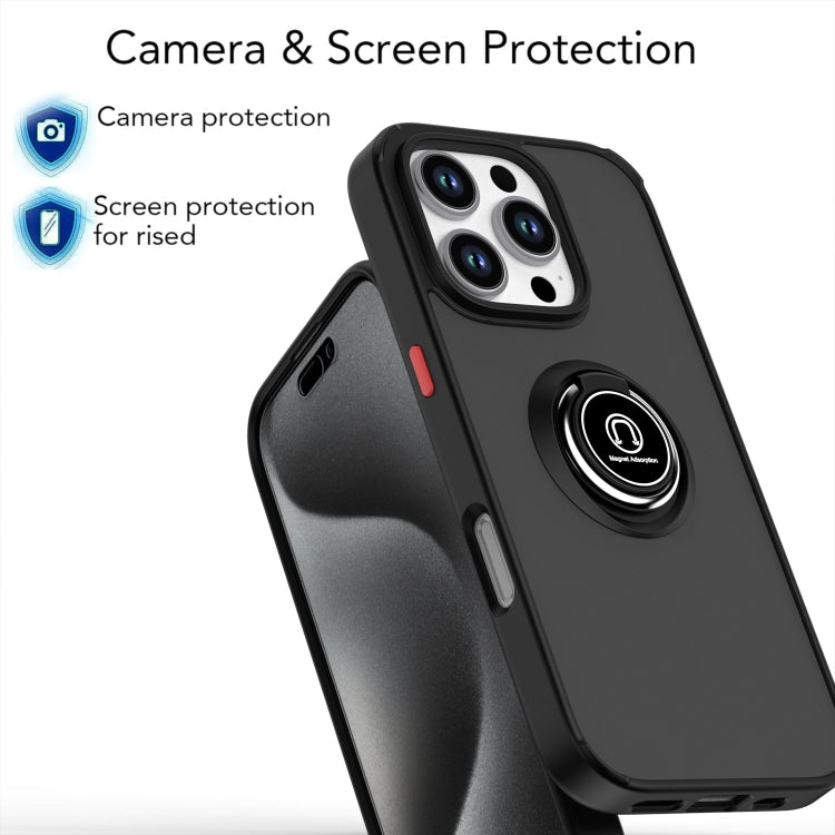 For iPhone 16 Pro Q Shadow 1 Series TPU + PC Phone Case with Ring(Royal Blue)