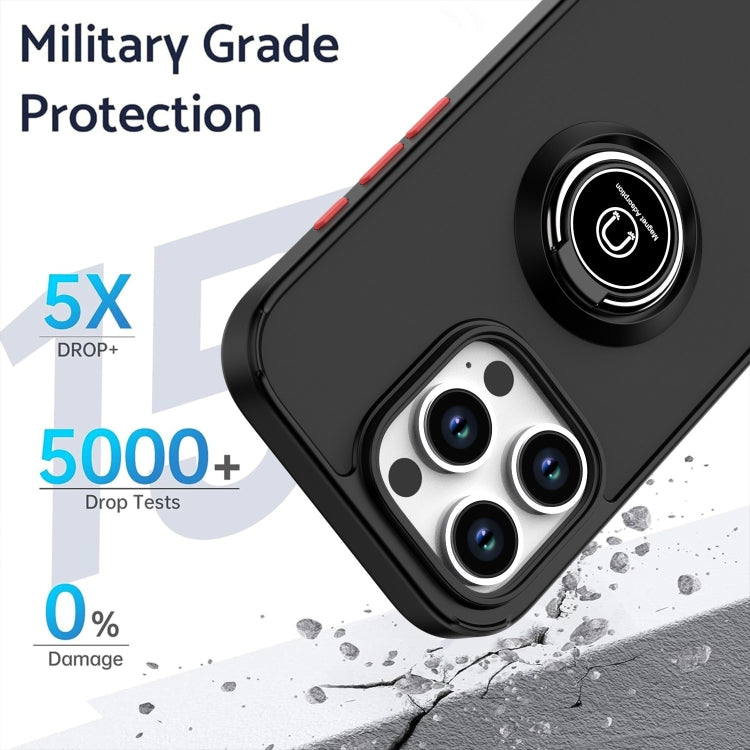 For iPhone 16 Pro Q Shadow 1 Series TPU + PC Phone Case with Ring(Royal Blue)