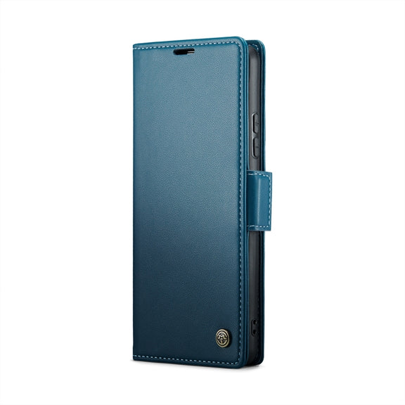For Redmi 13 CaseMe 023 Butterfly Buckle Litchi Texture RFID Anti-theft Leather Phone Case(Blue)