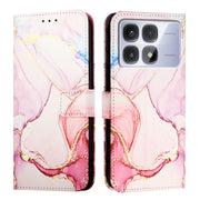 For Redmi K70 Ultra 5G Global PT003 Marble Pattern Flip Leather Phone Case(Rose Gold)