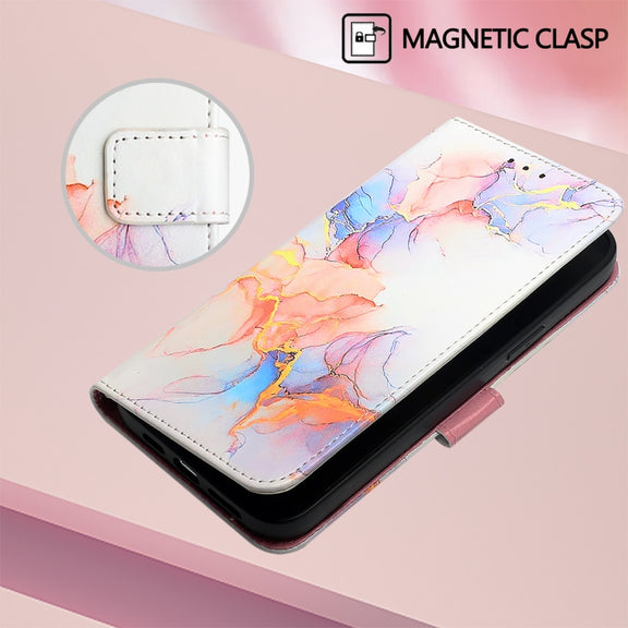 For Redmi K70 Ultra 5G Global PT003 Marble Pattern Flip Leather Phone Case(Galaxy Marble White)