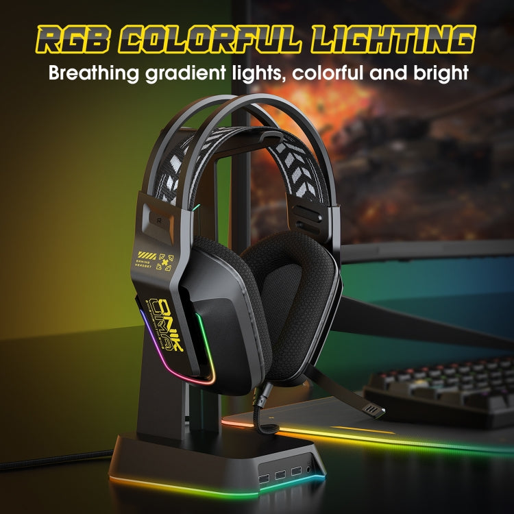 ONIKUMA X13 RGB Colorful Lighting Wired Gaming Headset with Microphone, Length:2.2m(Black)