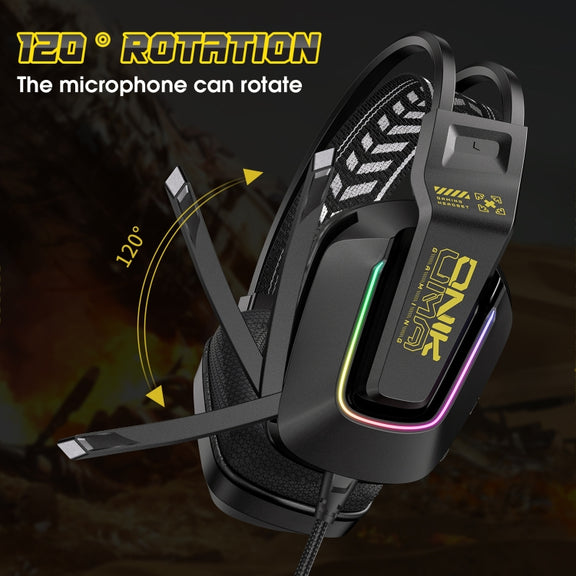 ONIKUMA X13 RGB Colorful Lighting Wired Gaming Headset with Microphone, Length:2.2m(Black)