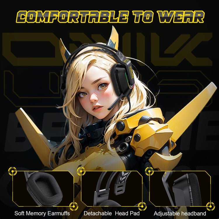 ONIKUMA X13 RGB Colorful Lighting Wired Gaming Headset with Microphone, Length:2.2m(Black)