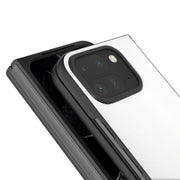 For Google Pixel 9 Pro Fold PU Leather Black Frame Full Coverage Phone Case(White)