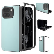 For Google Pixel 9 Pro Fold PU Leather Black Frame Full Coverage Phone Case(Light Blue)