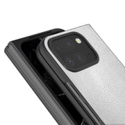 For Google Pixel 9 Pro Fold PU Leather Black Frame Full Coverage Phone Case(Silver)