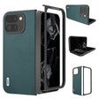 For Google Pixel 9 Pro Fold ABEEL Genuine Leather Luolai Series Phone Case(Dark Green) - Google Cases by PMC TechLife | Online Shopping South Africa | PMC TechLife | Buy Now Pay Later Mobicred
