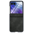 For Motorola Razr 50 Ultra Integrated Film Hinge Folding PU Phone Case(Black) - Motorola Cases by PMC TechLife | Online Shopping South Africa | PMC TechLife | Buy Now Pay Later Mobicred