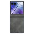 For Motorola Razr 50 Ultra Integrated Film Hinge Folding PU Phone Case(Grey) - Motorola Cases by PMC TechLife | Online Shopping South Africa | PMC TechLife | Buy Now Pay Later Mobicred