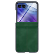 For Motorola Razr 50 Ultra Integrated Film Hinge Folding PU Phone Case(Green) - Motorola Cases by PMC TechLife | Online Shopping South Africa | PMC TechLife | Buy Now Pay Later Mobicred