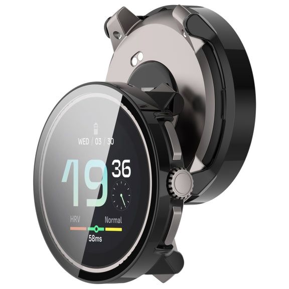 For Suunto Race S PC + Tempered Glass Film Integrated Watch Protective Case(Black)