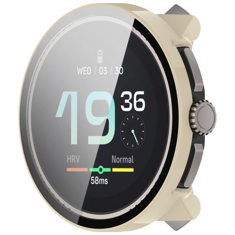 For Suunto Race S PC + Tempered Glass Film Integrated Watch Protective Case(Ivory White)