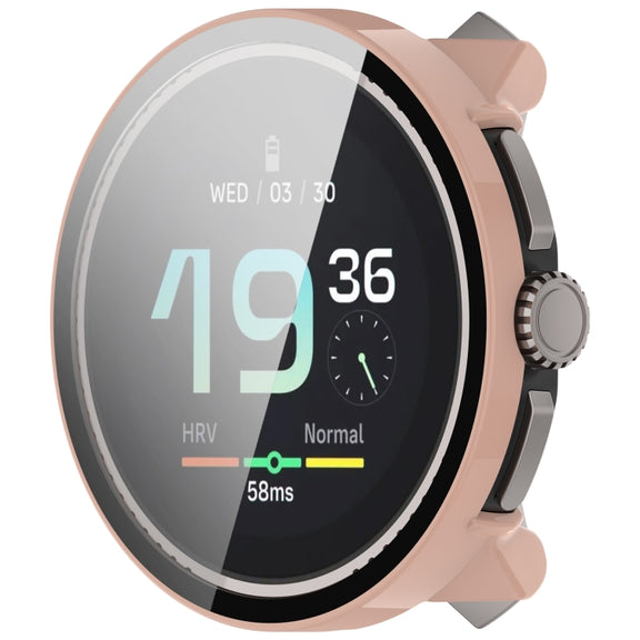 For Suunto Race S PC + Tempered Glass Film Integrated Watch Protective Case(Pink)
