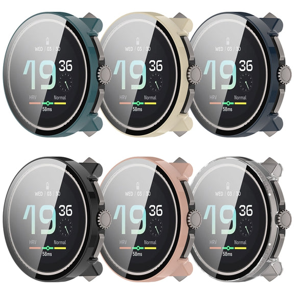 For Suunto Race S PC + Tempered Glass Film Integrated Watch Protective Case(Pink)