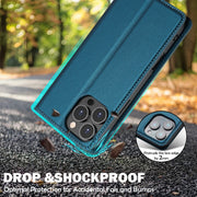 For iPhone 16 Pro Max LC.IMEEKE L1 Series Frosted Fine Texture PU Phone Case(Blue)