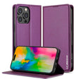 For iPhone 16 Pro Max LC.IMEEKE L1 Series Frosted Fine Texture PU Phone Case(Purple) - iPhone 16 Pro Max Cases by LC.IMEEKE | Online Shopping South Africa | PMC TechLife | Buy Now Pay Later Mobicred